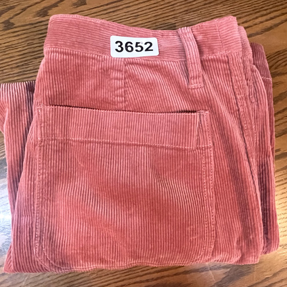 Madewell Pants Womens 32 Orange Corduroy Slim Emmett Wide Leg Crop High Rise - Picture 15 of 15